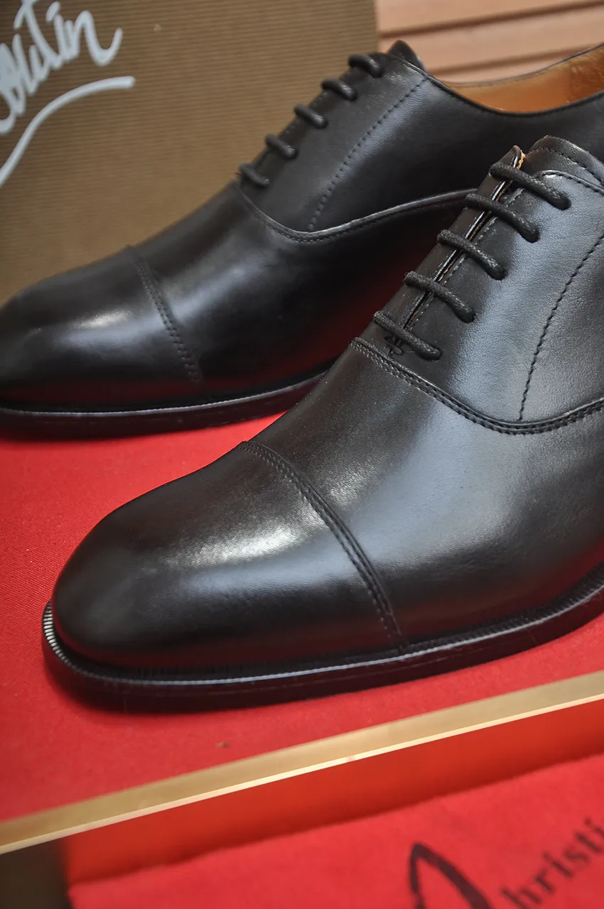 Men's shoes 💰620💶 [Chrstian Loubotin] Red-soled shoes 💋Original mold opening, the highest version on the market, purely handmade ➕Imported cowhide uppers, first-layer water-dyed cowhide lining! Original EU high-gloss outsole. 38 to 45 (45 customized),